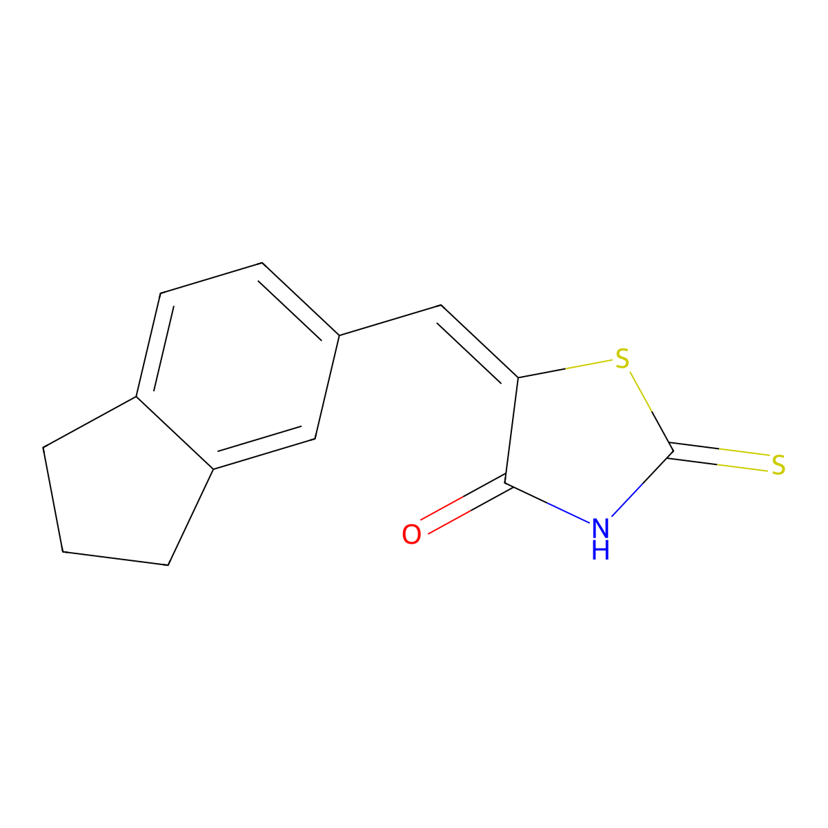 5-[(2,3-Dihydro-1H-inden-5-yl)methylidene]-2-sulfanylidene-1,3-thiazolidin-4-one molecular structure, CAS 62245-77-6