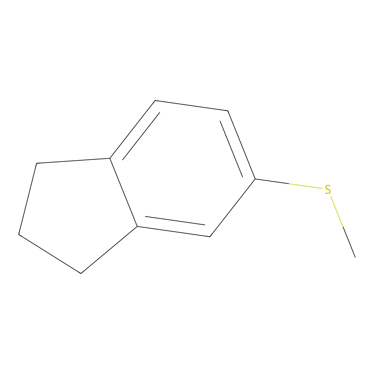 5-(Methylsulfanyl)-2,3-dihydro-1H-indene molecular structure, CAS 62245-82-3
