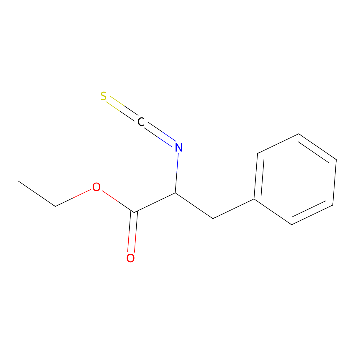 Ethyl 2-isothiocyanato-3-phenylpropanoate molecular structure, CAS 62246-53-1