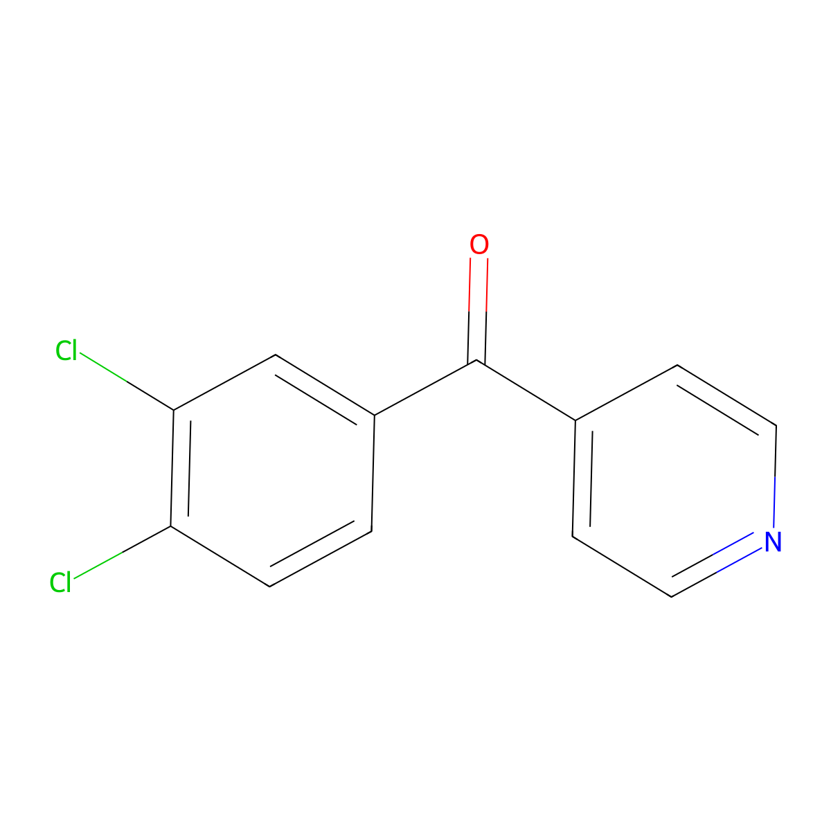 Methanone, (3,4-dichlorophenyl)-4-pyridinyl- molecular structure, CAS 62246-98-4