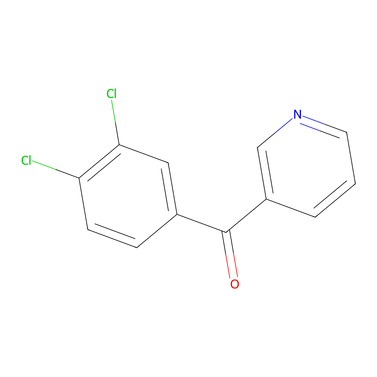 (3,4-Dichlorophenyl)(pyridin-3-yl)methanone molecular structure, CAS 62247-03-4