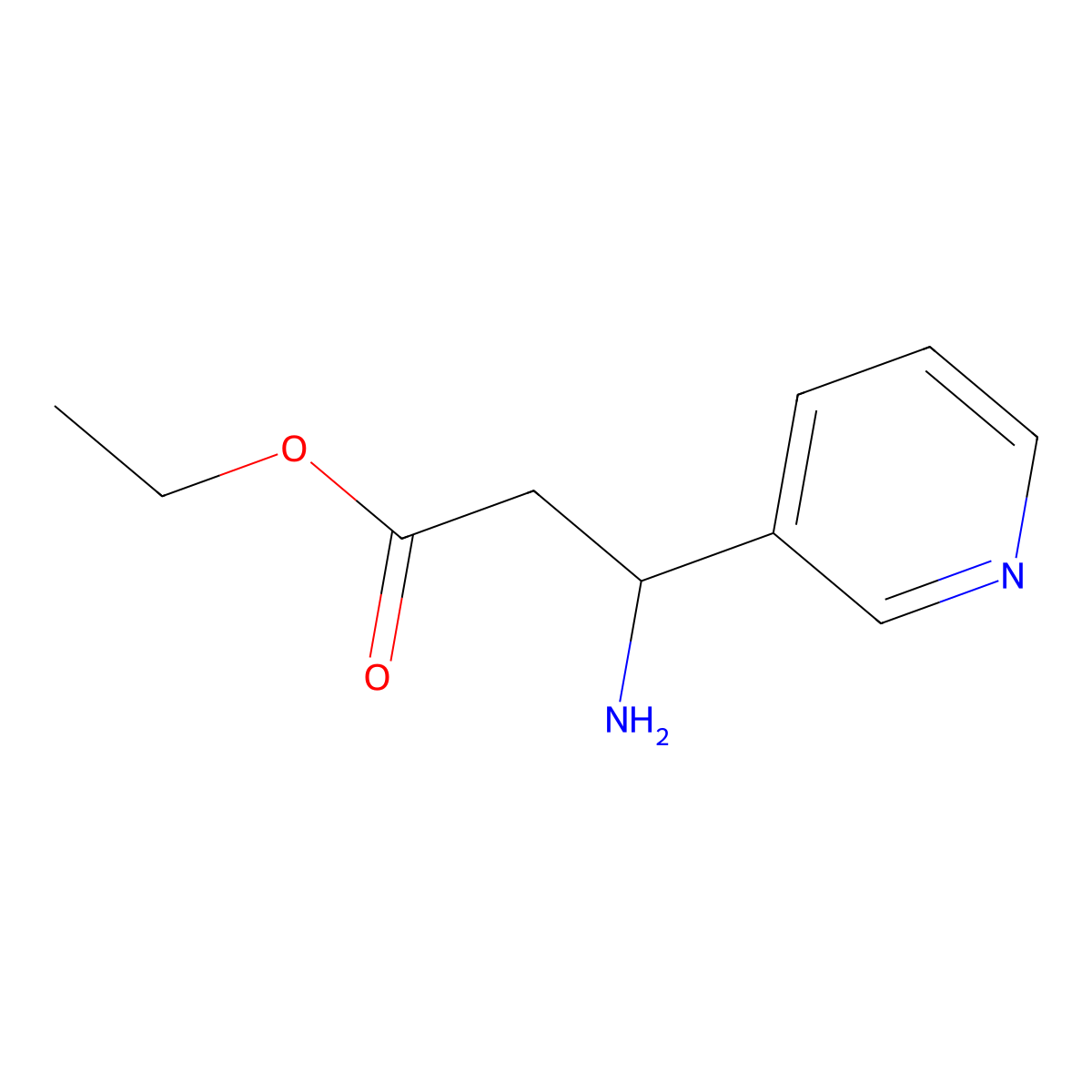 Ethyl 3-amino-3-(pyridin-3-yl)propanoate molecular structure, CAS 62247-22-7