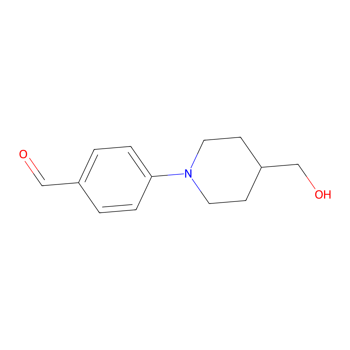 4-[4-(Hydroxymethyl)piperidin-1-yl]benzaldehyde molecular structure, CAS 62247-48-7