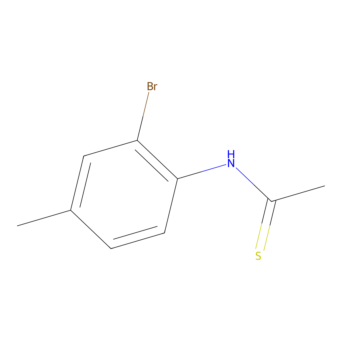 N-(2-bromo-4-methylphenyl)ethanethioamide molecular structure, CAS 62248-11-7