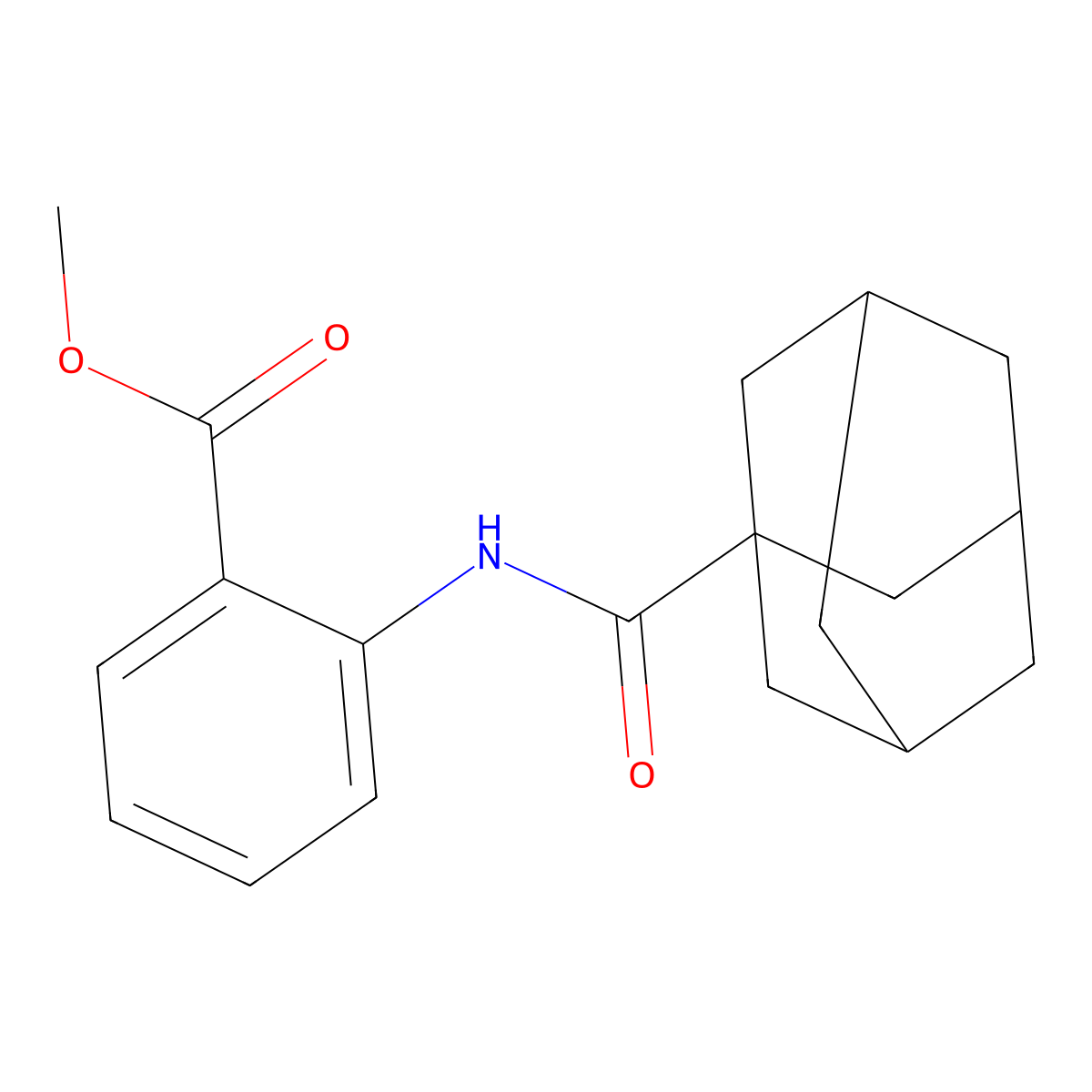 Methyl 2-(adamantanylcarbonylamino)benzoate molecular structure, CAS 62248-27-5