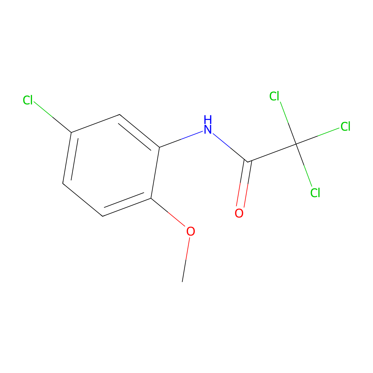 2,2,2-trichloro-N-(5-chloro-2-methoxyphenyl)acetamide molecular structure, CAS 6225-79-2
