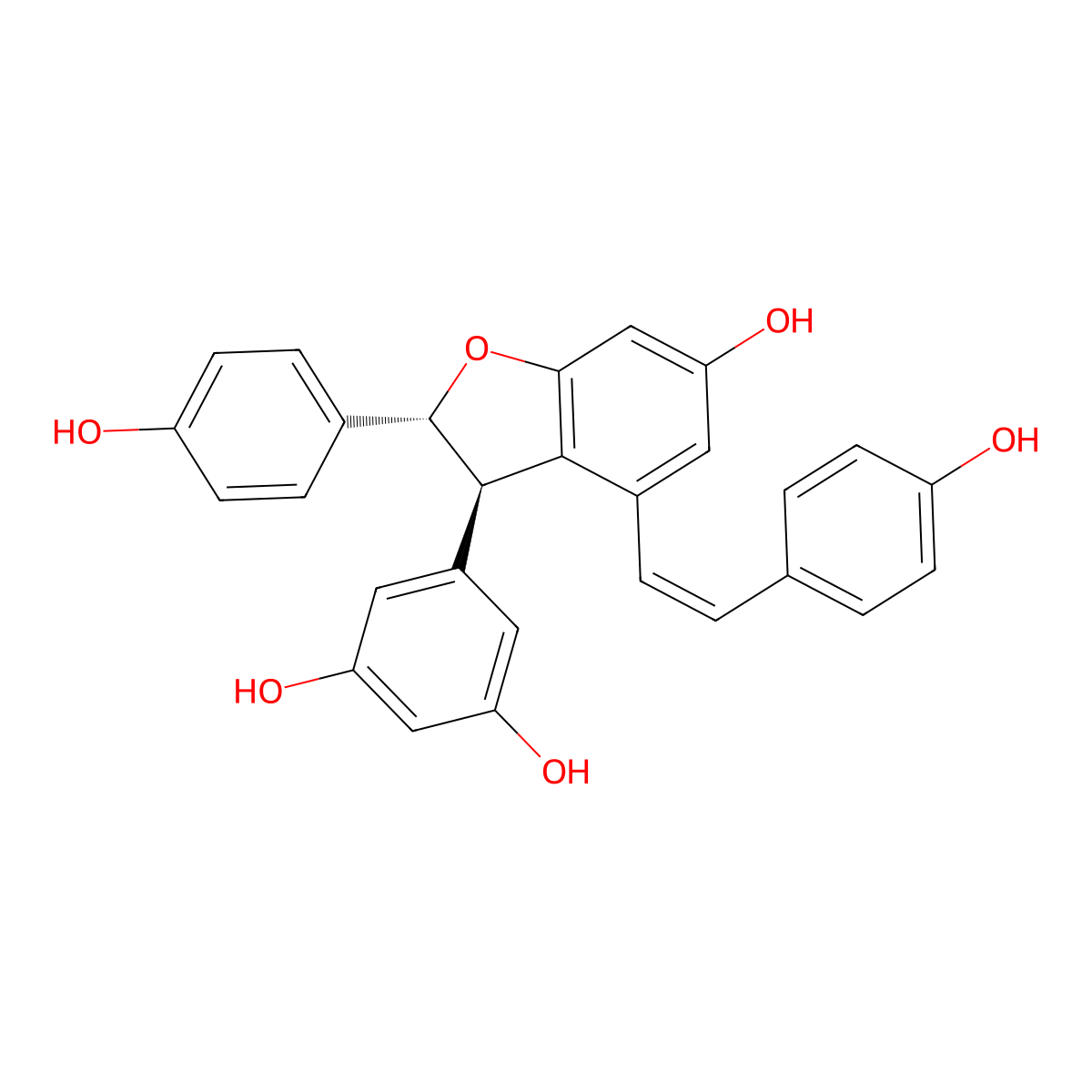 Cis-epsilon-viniferin molecular structure, CAS 62250-12-8