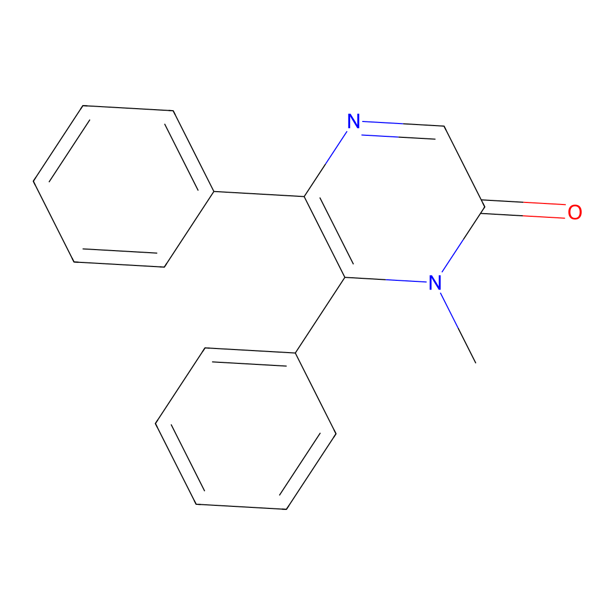 1-Methyl-5,6-diphenylpyrazin-2(1H)-one molecular structure, CAS 62251-28-9