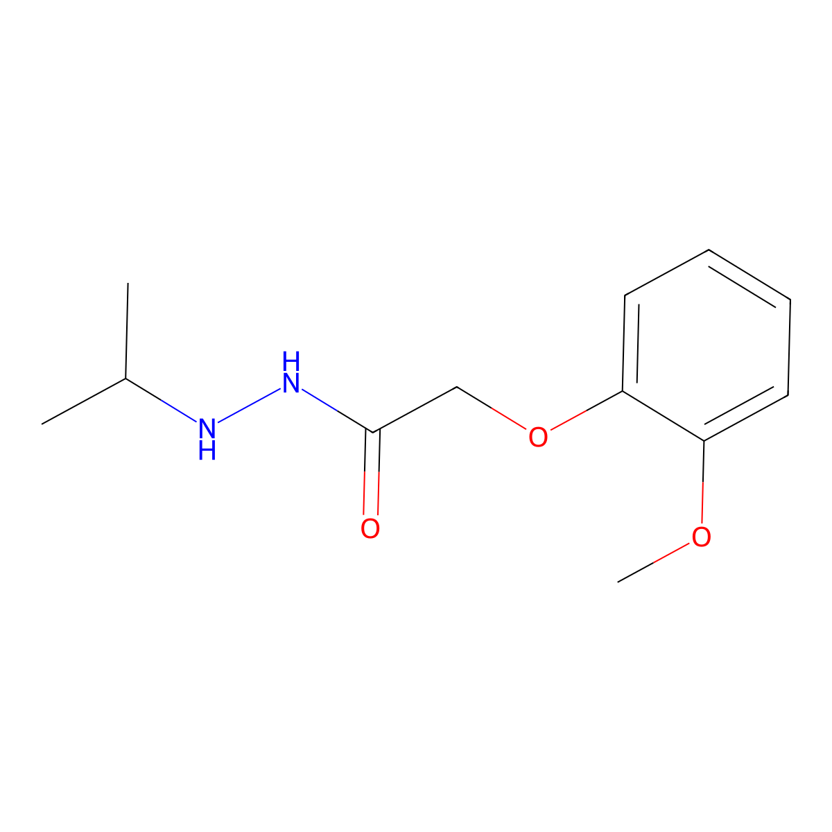 N'-isopropyl-2-(2-methoxyphenoxy)acetohydrazide molecular structure, CAS 62251-74-5