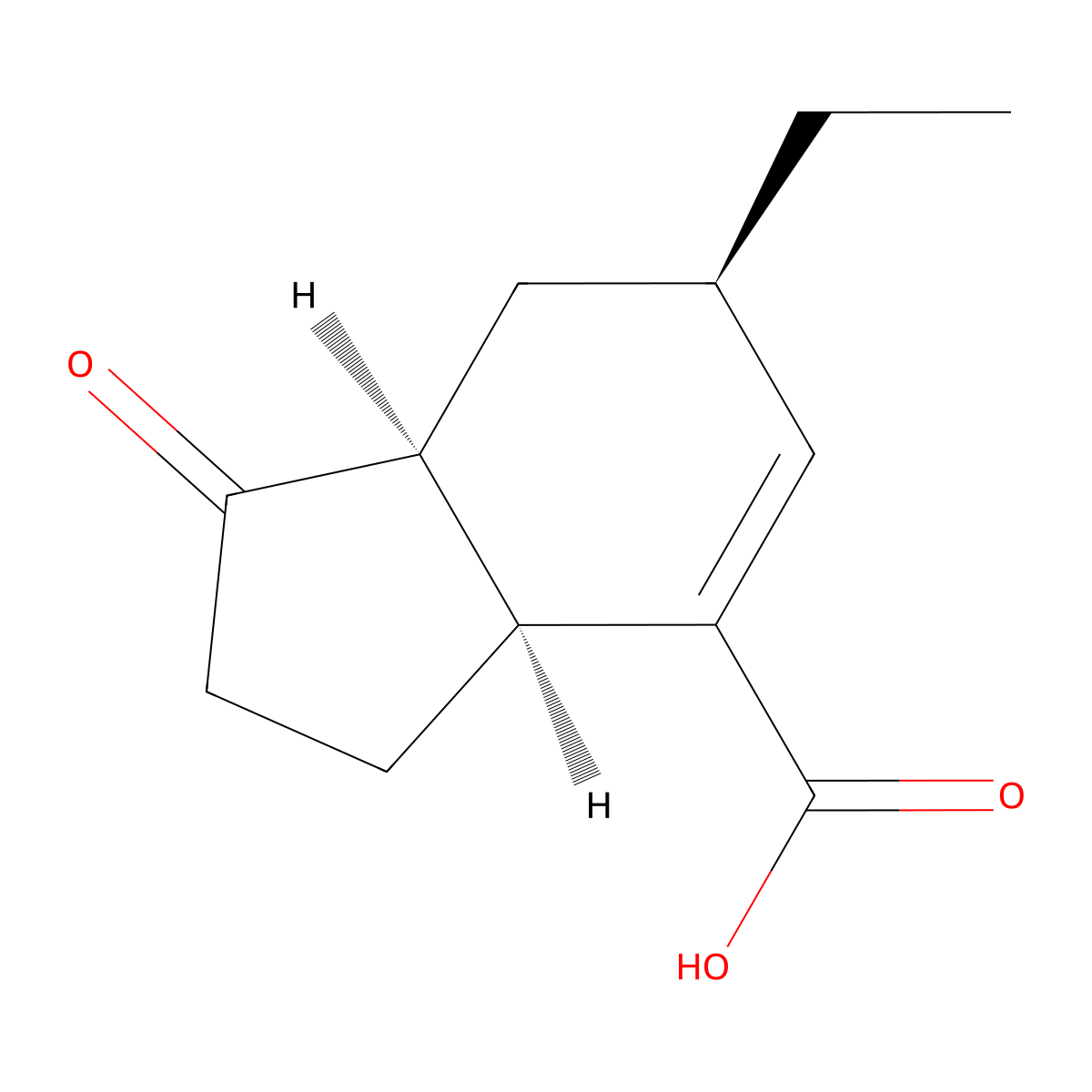 (3aS,6R,7aS)-6-Ethyl-2,3,3a,6,7,7a-hexahydro-1-oxo-1H-indene-4-carboxylic acid molecular structure, CAS 62251-98-3