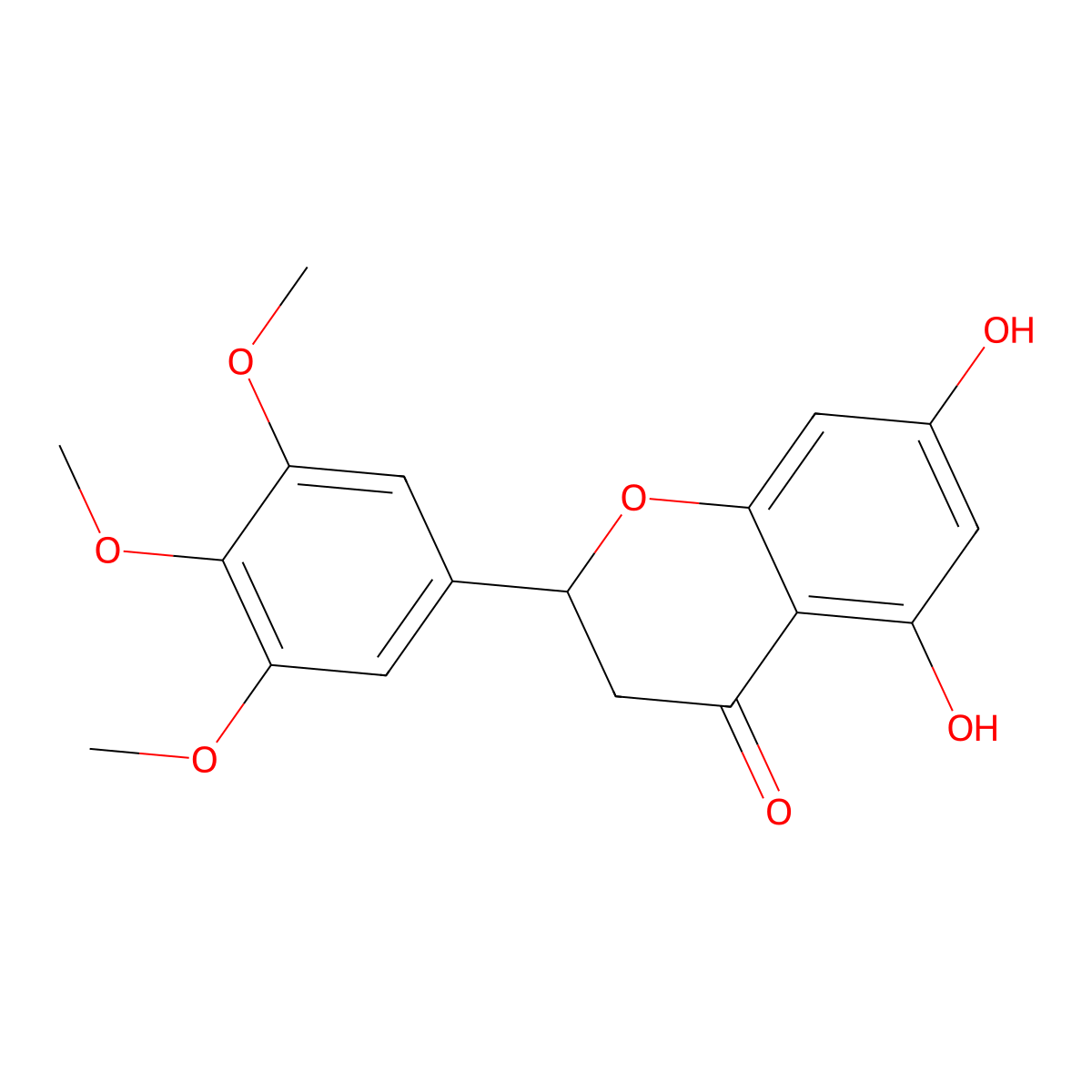 5,7-Dihydroxy-3',4',5'-trimethoxyflavanone molecular structure, CAS 62252-10-2