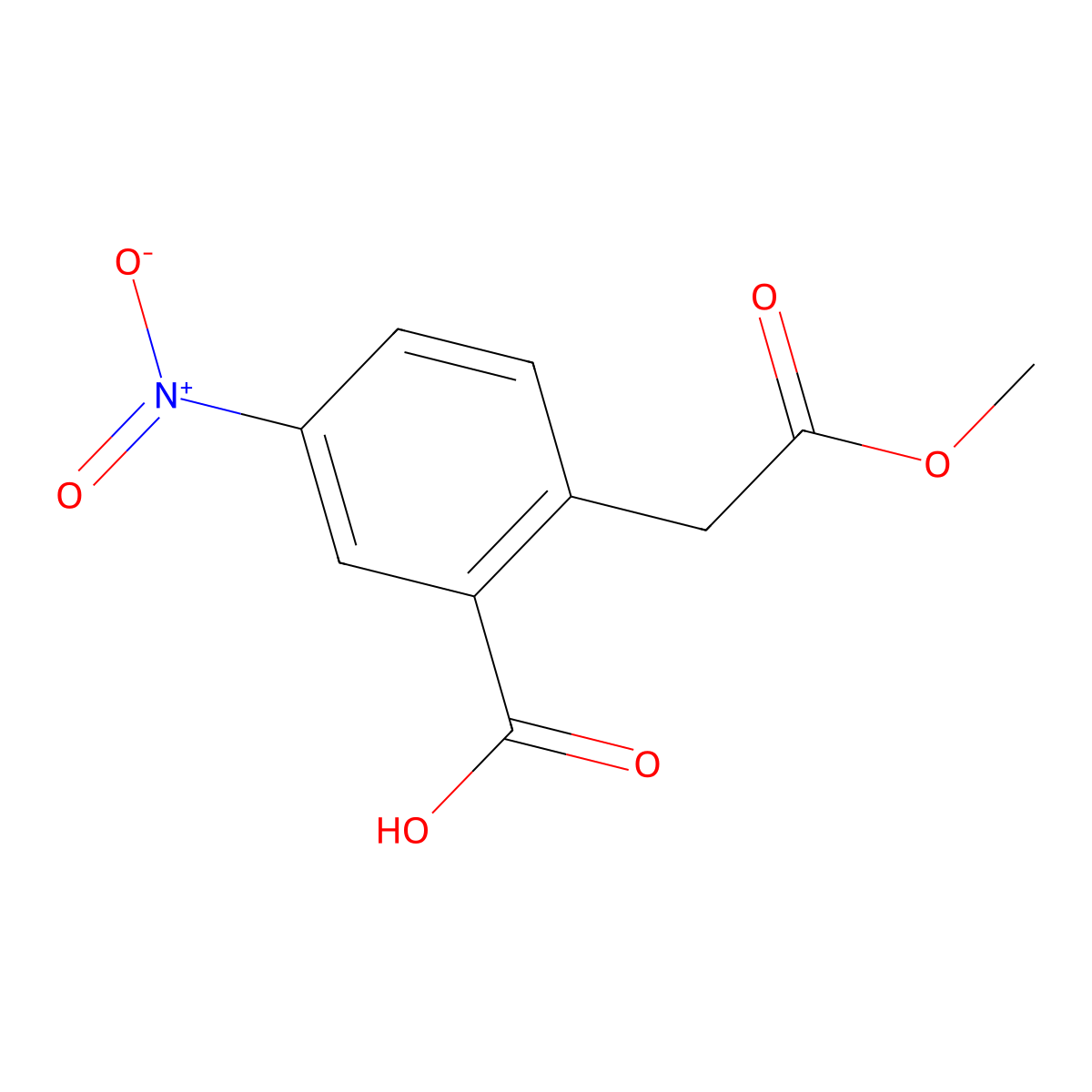 2-(2-Methoxy-2-oxoethyl)-5-nitrobenzoic acid molecular structure, CAS 62252-24-8