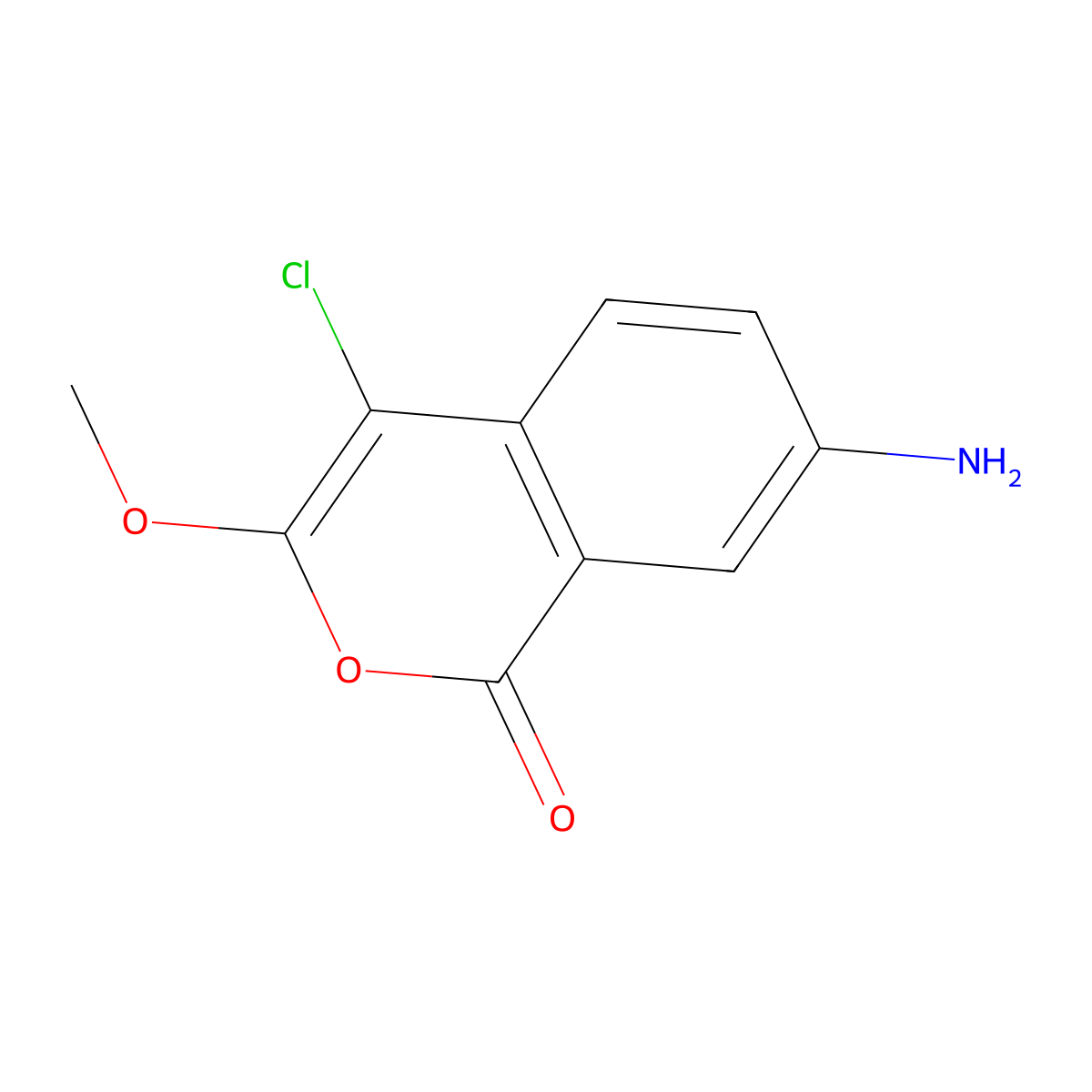 7-Amino-4-chloro-3-methoxyisocoumarin molecular structure, CAS 62252-26-0