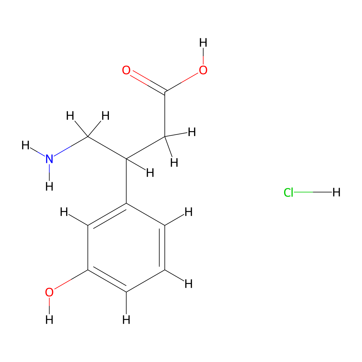 4-Amino-3-(3-hydroxyphenyl)butanoic acid hydrochloride molecular structure, CAS 62253-70-7