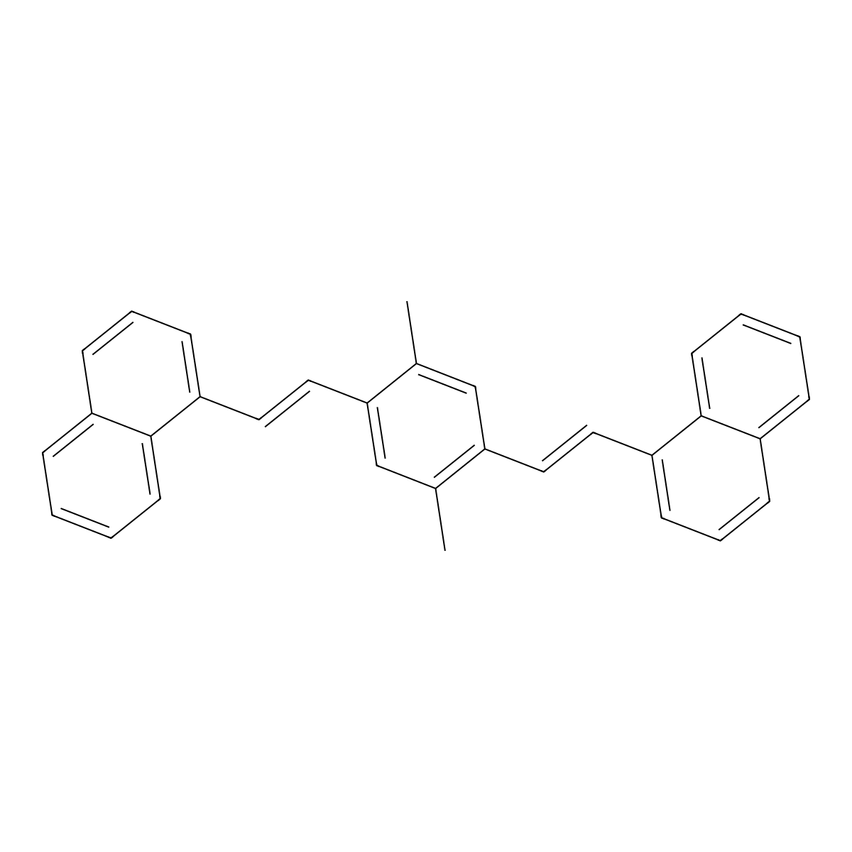 Naphthalene, 1,1'-[(2,5-dimethyl-1,4-phenylene)di-2,1-ethenediyl]bis- molecular structure, CAS 62253-80-9
