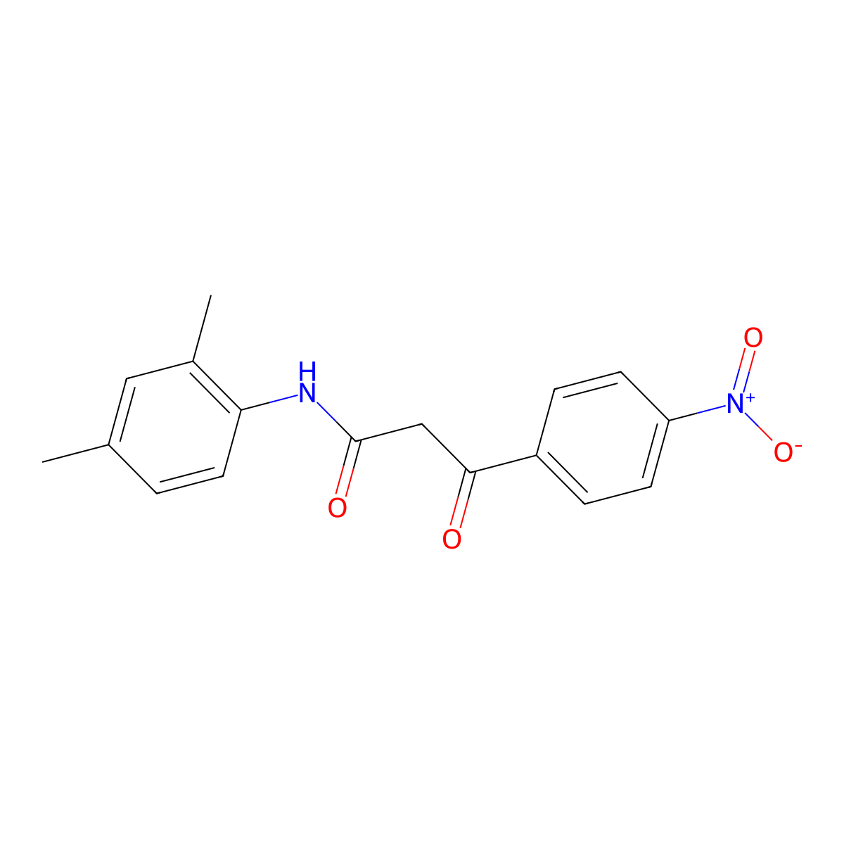 N-(2,4-dimethylphenyl)-3-(4-nitrophenyl)-3-oxopropanamide molecular structure, CAS 62254-00-6