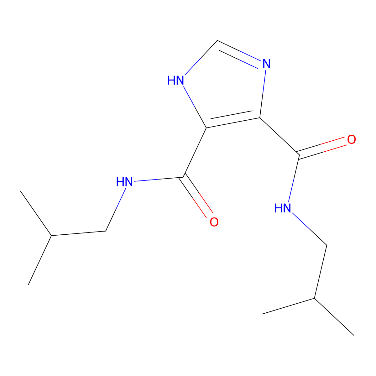 N~4~,N~5~-Bis(2-methylpropyl)-1H-imidazole-4,5-dicarboxamide molecular structure, CAS 62254-98-2