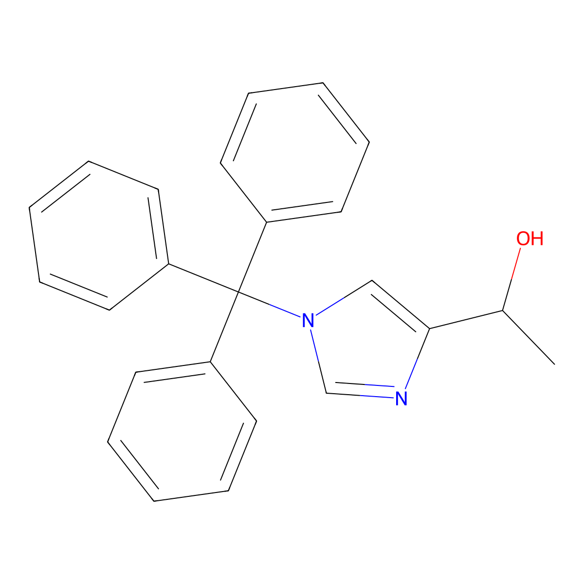1-(1-trityl-1H-imidazol-4-yl)ethanol molecular structure, CAS 62256-50-2