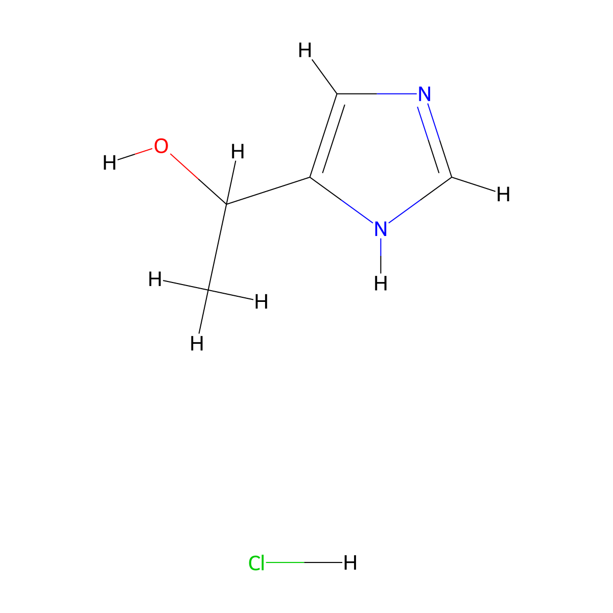 1-(1H-imidazol-4-yl)ethan-1-ol hydrochloride molecular structure, CAS 62256-53-5