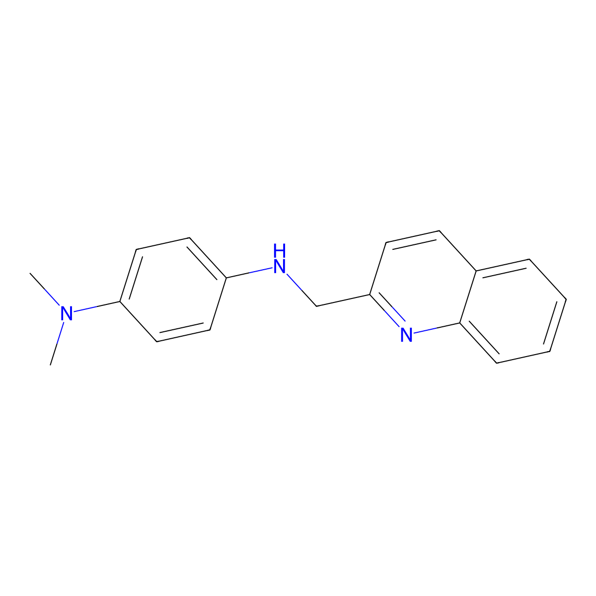1-N,1-N-dimethyl-4-N-(quinolin-2-ylmethyl)benzene-1,4-diamine molecular structure, CAS 62257-13-0