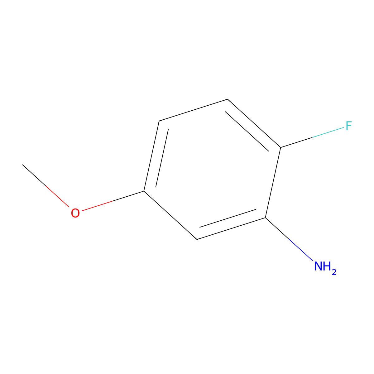 2-Fluoro-5-methoxyaniline molecular structure, CAS 62257-15-2