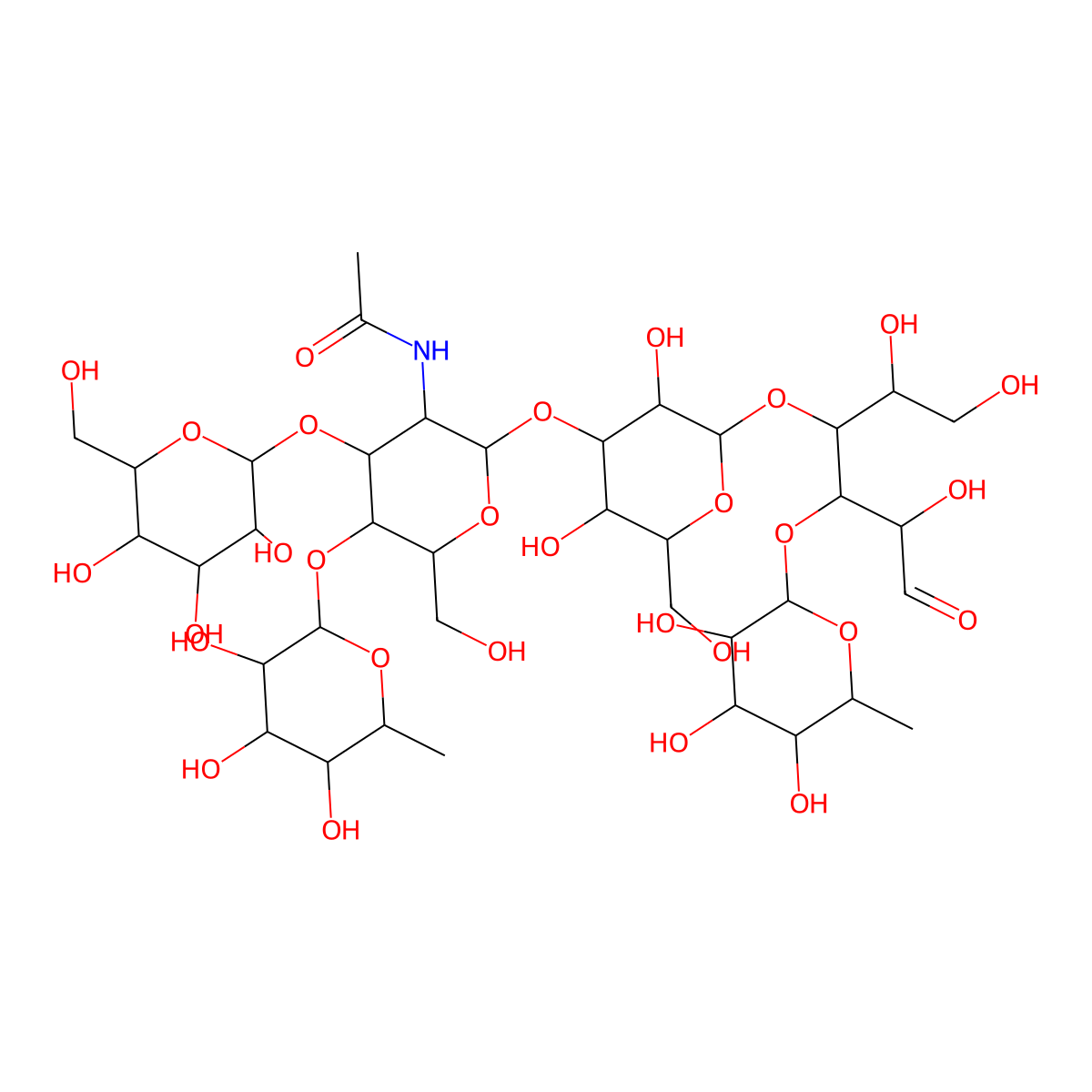 Lacto-N-difucohexaose II molecular structure, CAS 62258-12-2