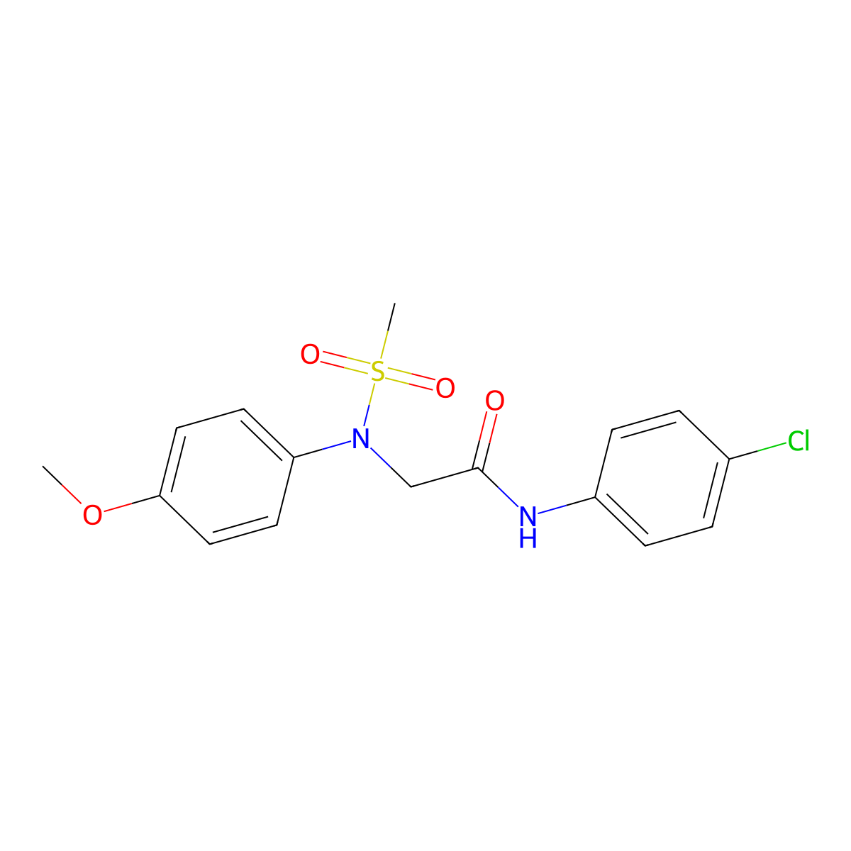 N-(4-chlorophenyl)-2-(4-methoxy-N-methylsulfonylanilino)acetamide molecular structure, CAS 6226-01-3