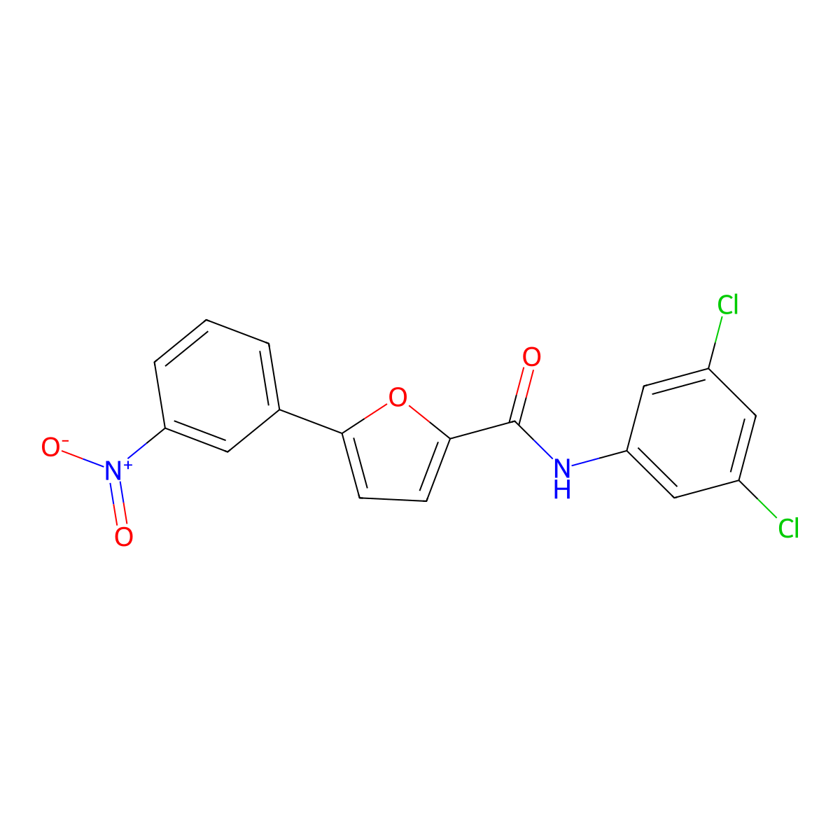 N-(3,5-dichlorophenyl)-5-(3-nitrophenyl)furan-2-carboxamide molecular structure, CAS 6226-51-3