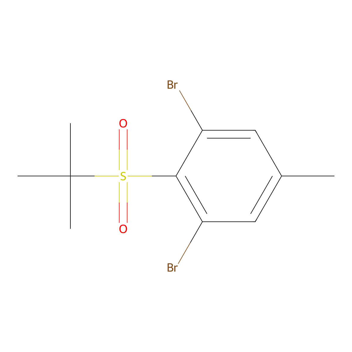 2-[(Tert-butyl)sulfonyl]-1,3-dibromo-5-methylbenzene molecular structure, CAS 62261-18-1