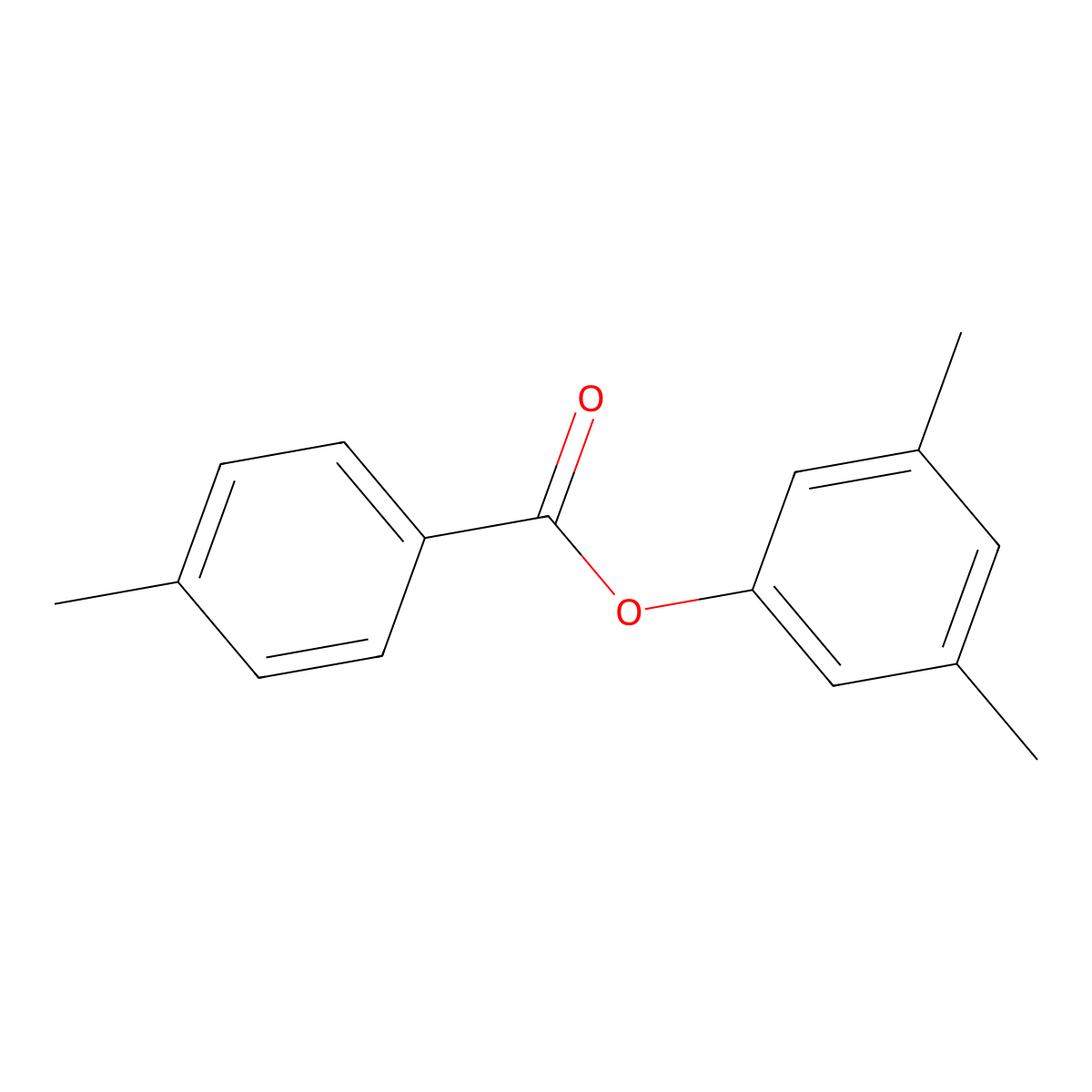 p-Toluic acid, 3,5-dimethylphenyl ester molecular structure, CAS 62261-93-2