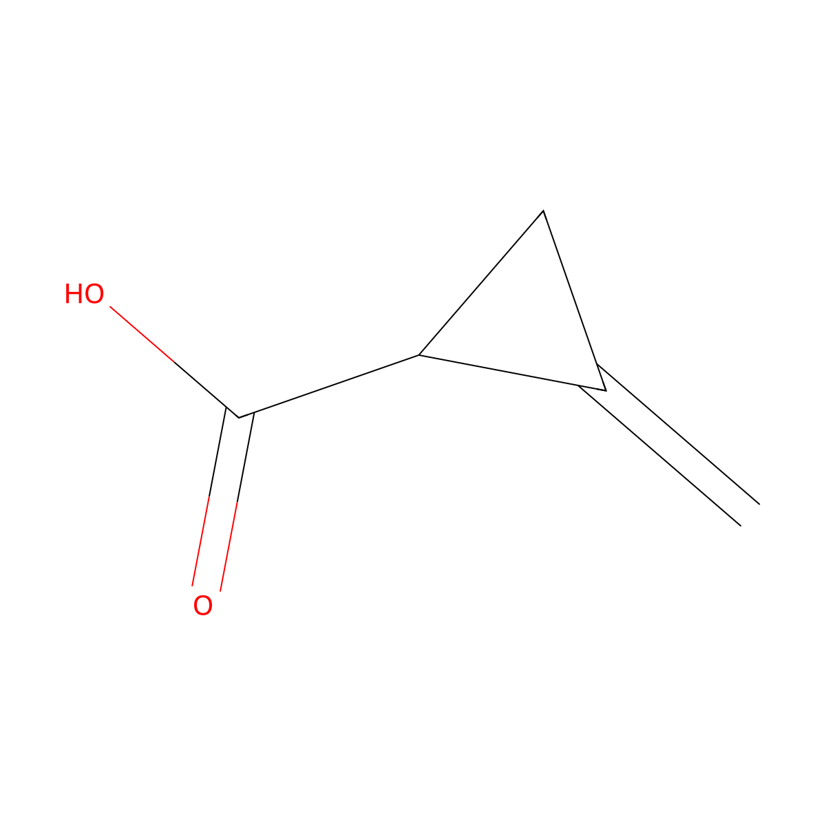 2-Methylidenecyclopropane-1-carboxylic acid molecular structure, CAS 62266-36-8