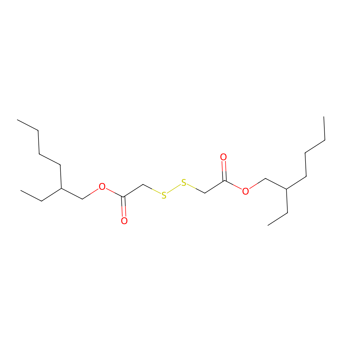 Acetic acid, 2,2'-dithiobis-, bis(2-ethylhexyl) ester molecular structure, CAS 62268-47-7