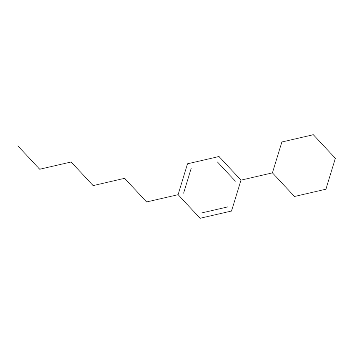 1-Cyclohexyl-4-hexylbenzene molecular structure, CAS 62268-71-7
