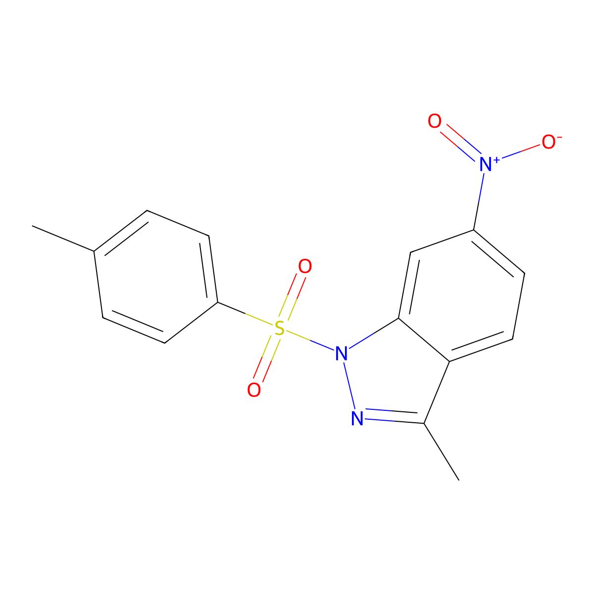 3-Methyl-1-(4-methylbenzene-1-sulfonyl)-6-nitro-1H-indazole molecular structure, CAS 62271-21-0
