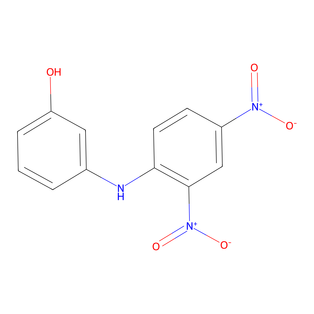 3-(2,4-Dinitroanilino)phenol molecular structure, CAS 62276-01-1