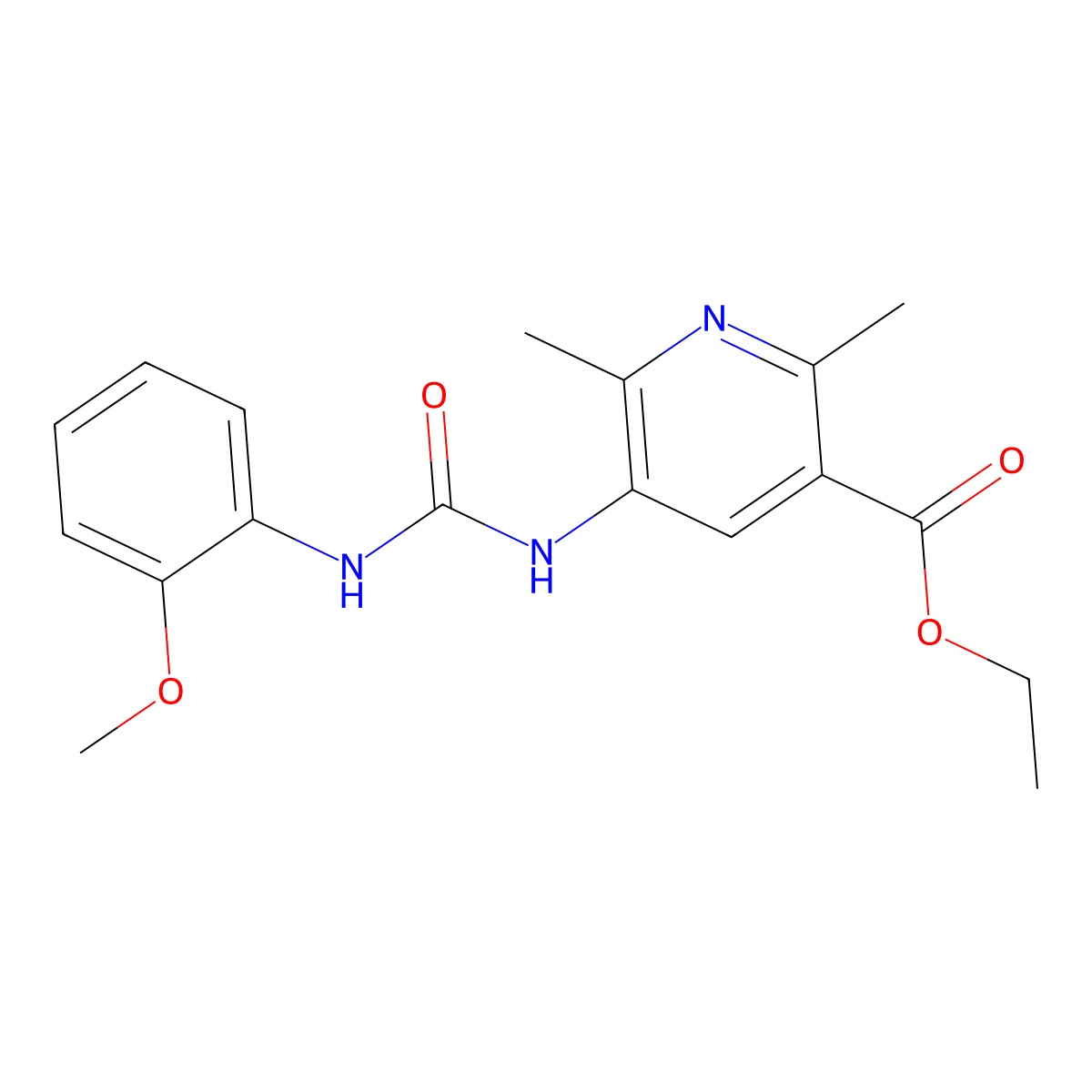 Ethyl 5-({[(2-methoxyphenyl)amino]carbonyl}amino)-2,6-dimethylnicotinate molecular structure, CAS 622789-20-2