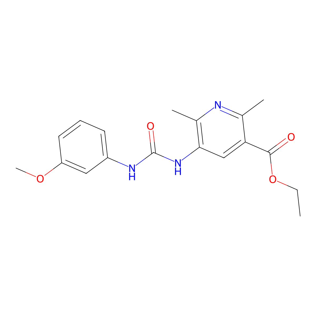 Ethyl 5-{[(3-methoxyphenyl)carbamoyl]amino}-2,6-dimethylpyridine-3-carboxylate molecular structure, CAS 622789-22-4
