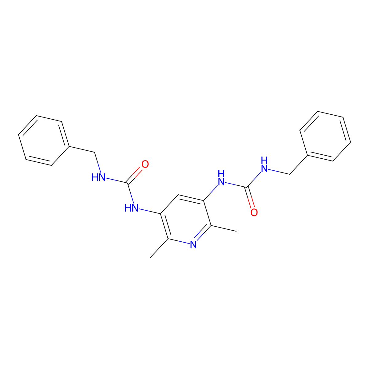 1-Benzyl-3-{5-[(benzylcarbamoyl)amino]-2,6-dimethylpyridin-3-YL}urea molecular structure, CAS 622789-82-6