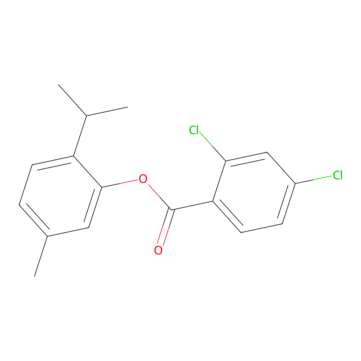 2-Isopropyl-5-methylphenyl 2,4-dichlorobenzoate molecular structure, CAS 622790-47-0