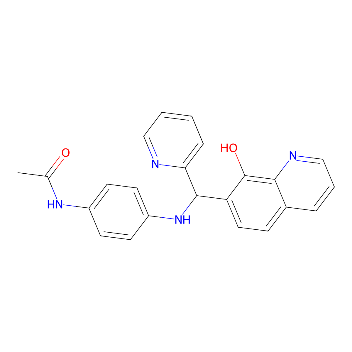 N-(4-{[(8-Hydroxyquinolin-7-YL)(pyridin-2-YL)methyl]amino}phenyl)acetamide molecular structure, CAS 622791-81-5