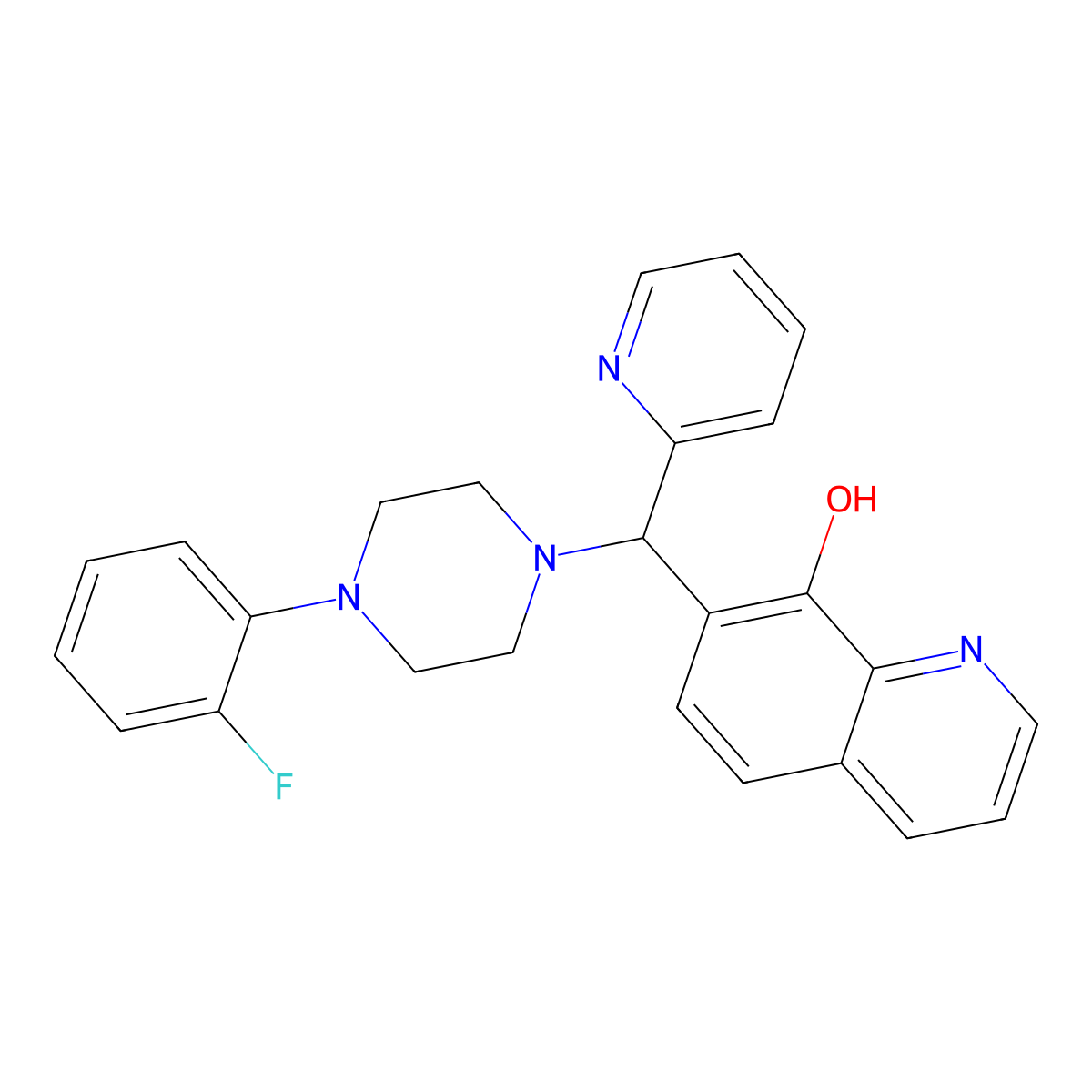 7-{[4-(2-Fluorophenyl)piperazin-1-YL](pyridin-2-YL)methyl}quinolin-8-OL molecular structure, CAS 622791-99-5