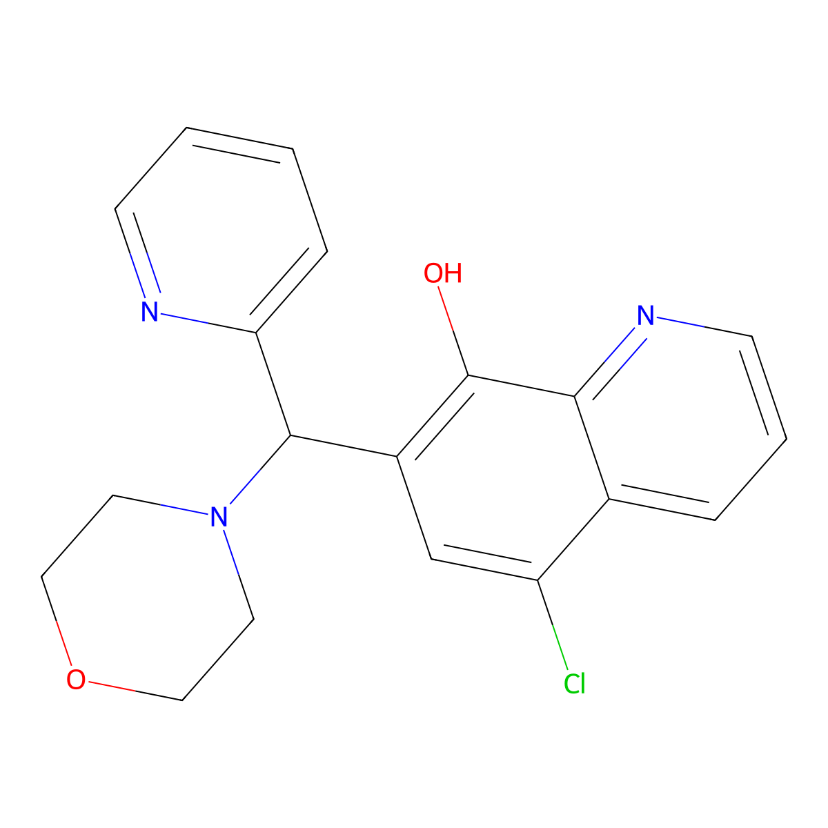 5-Chloro-7-[morpholin-4-yl(pyridin-2-yl)methyl]quinolin-8-ol molecular structure, CAS 622792-23-8