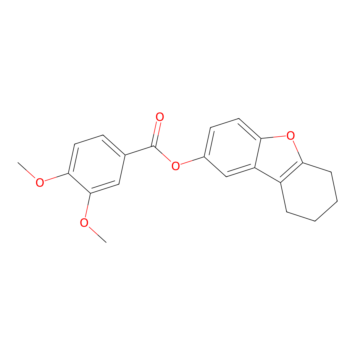 6,7,8,9-Tetrahydrodibenzofuran-2-yl 3,4-dimethoxybenzoate molecular structure, CAS 622792-76-1