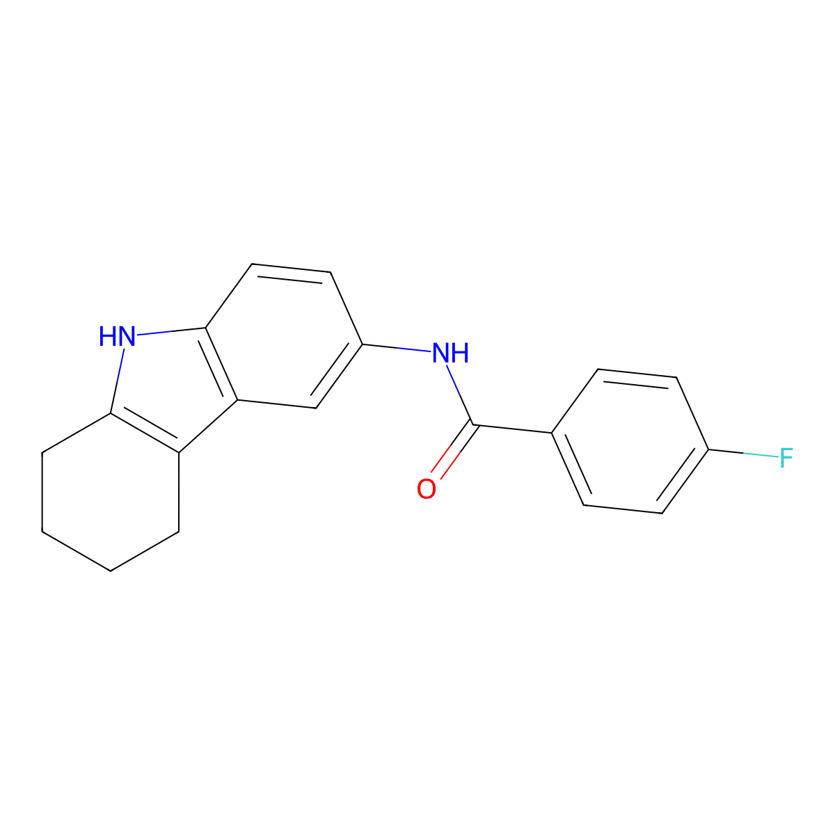 4-fluoro-N-(2,3,4,9-tetrahydro-1H-carbazol-6-yl)benzamide molecular structure, CAS 622793-13-9