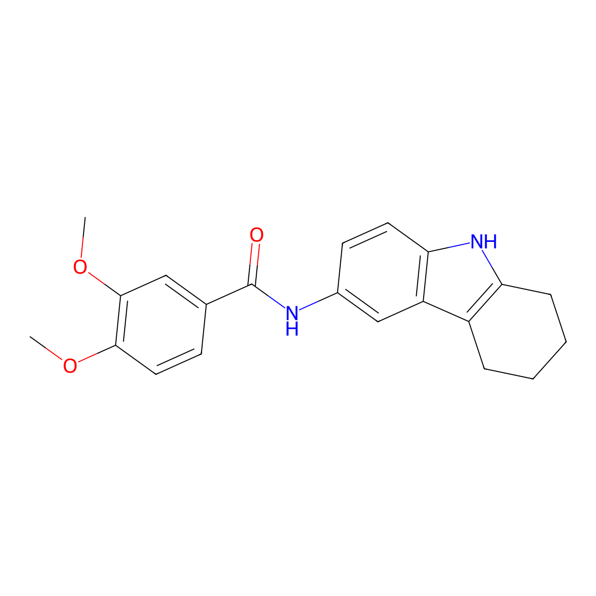 3,4-dimethoxy-N-(2,3,4,9-tetrahydro-1H-carbazol-6-yl)benzamide molecular structure, CAS 622793-27-5
