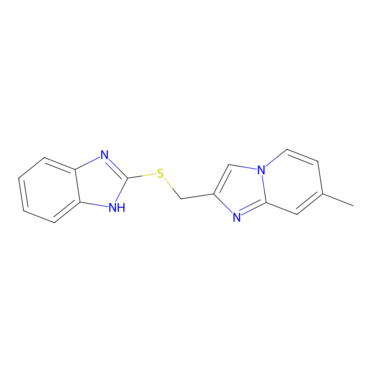 2-{[(7-methylimidazo[1,2-a]pyridin-2-yl)methyl]sulfanyl}-1H-benzimidazole molecular structure, CAS 622793-72-0
