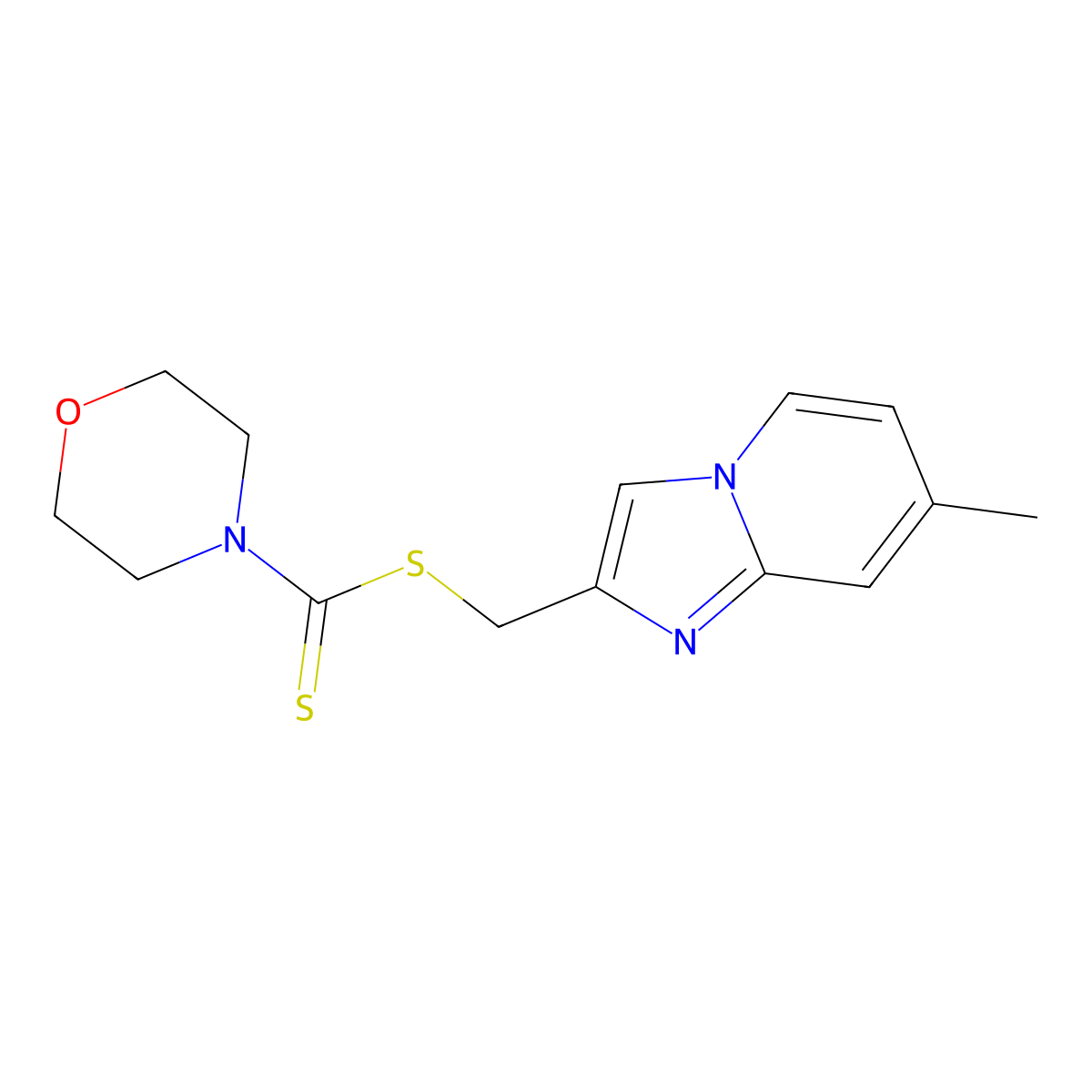 (7-Methylimidazo[1,2-a]pyridin-2-yl)methyl morpholine-4-carbodithioate molecular structure, CAS 622793-78-6