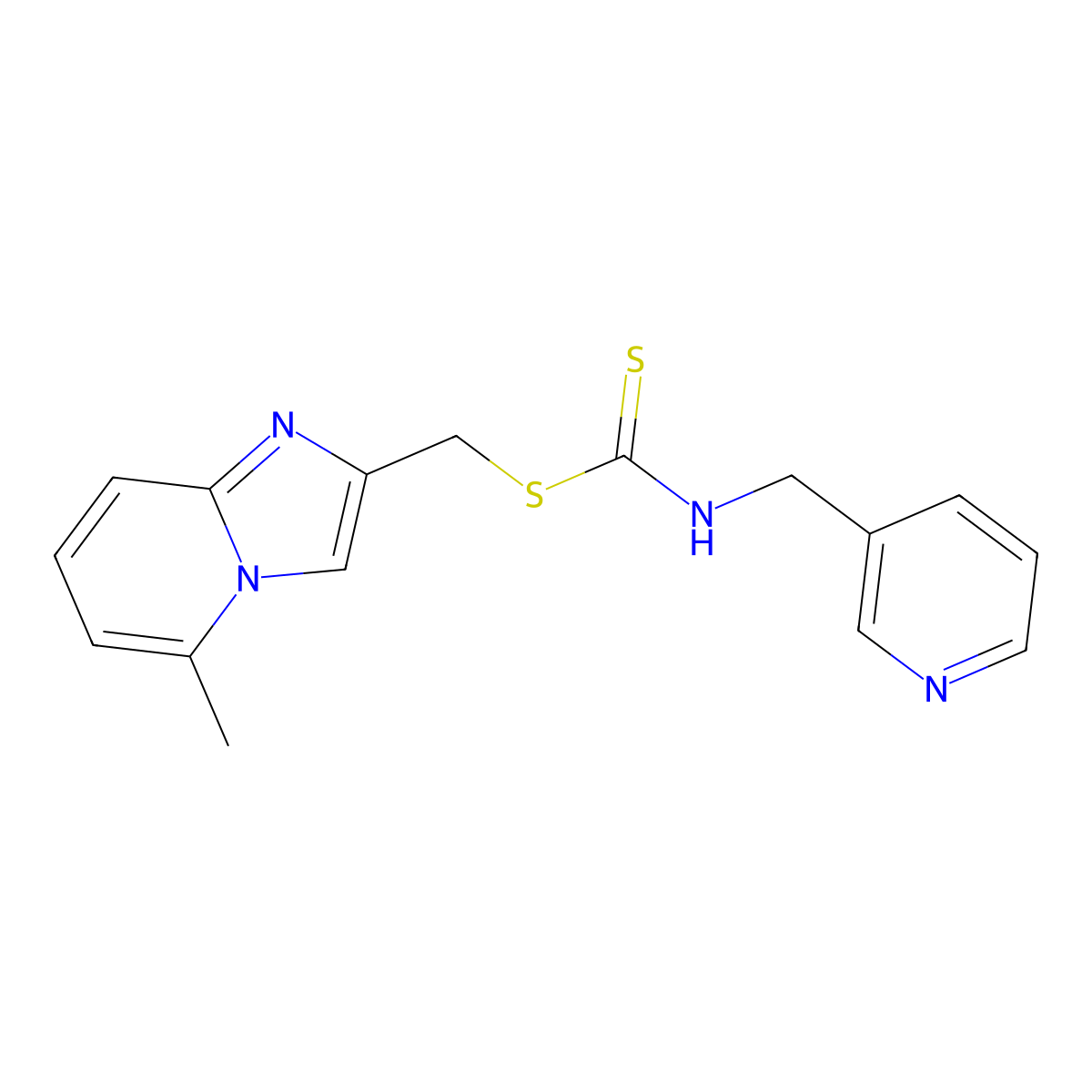 (5-Methylimidazo[1,2-a]pyridin-2-yl)methyl (pyridin-3-ylmethyl)carbamodithioate molecular structure, CAS 622794-09-6