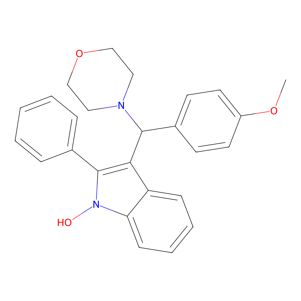 3-[(4-Methoxyphenyl)morpholin-4-ylmethyl]-2-phenylindol-1-ol molecular structure, CAS 622794-79-0