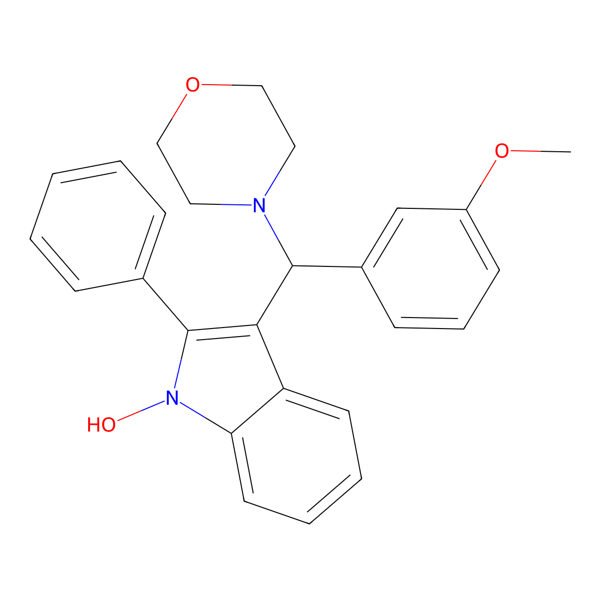 3-[(3-Methoxyphenyl)morpholin-4-ylmethyl]-2-phenylindol-1-ol molecular structure, CAS 622795-12-4